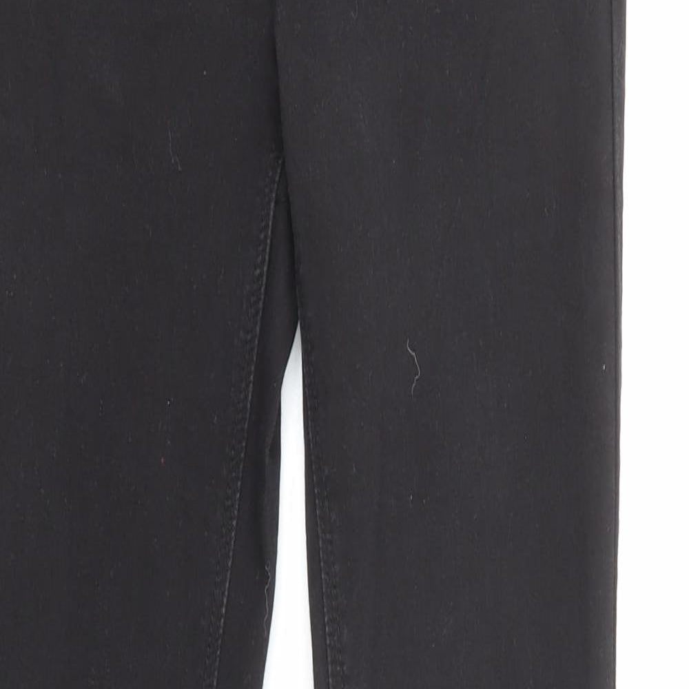 Missguided Womens Black Cotton Flared Jeans Size 6 L29 in Regular Zip - Pockets