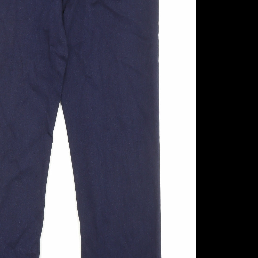 Marks and Spencer Womens Blue Cotton Straight Jeans Size 16 L27 in Regular Zip - Embellishment detail, Pockets
