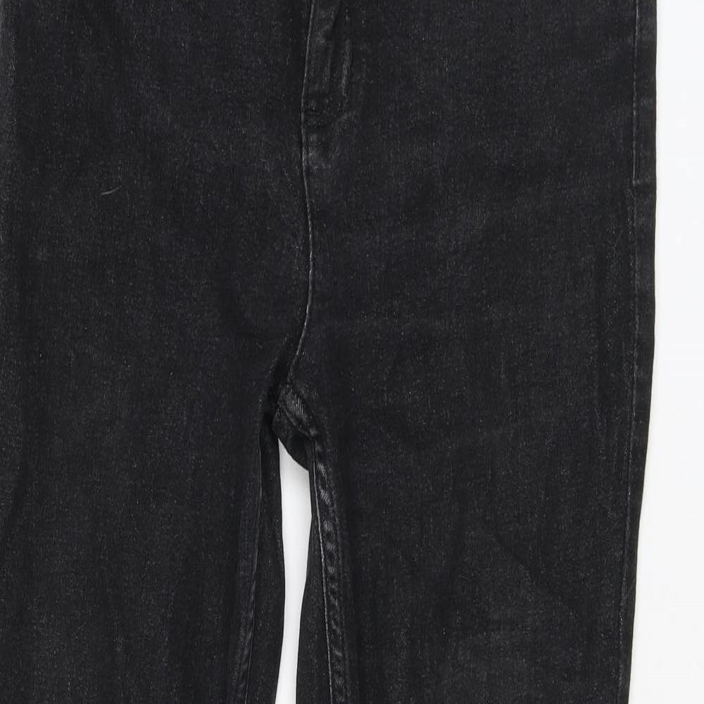 Marks and Spencer Womens Black Cotton Skinny Jeans Size 12 L26 in Regular Zip