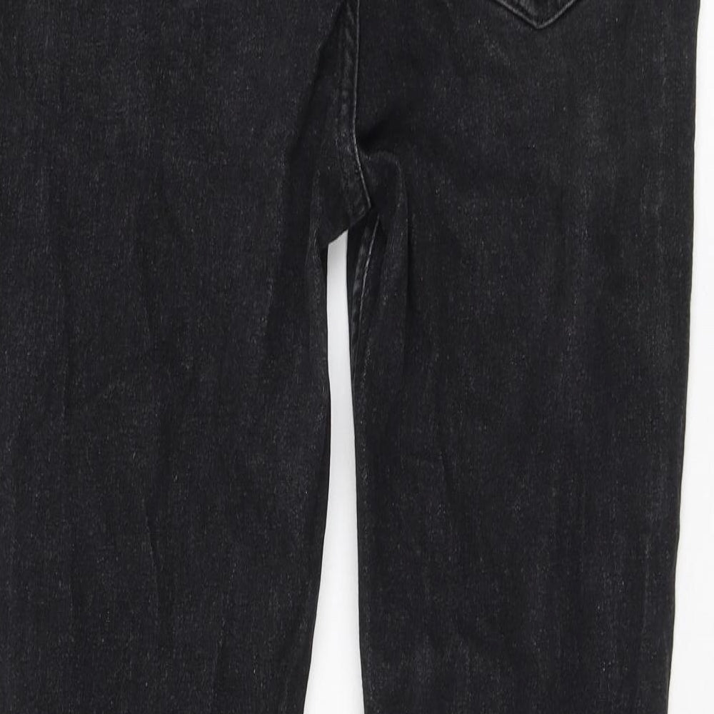 Marks and Spencer Womens Black Cotton Skinny Jeans Size 12 L26 in Regular Zip