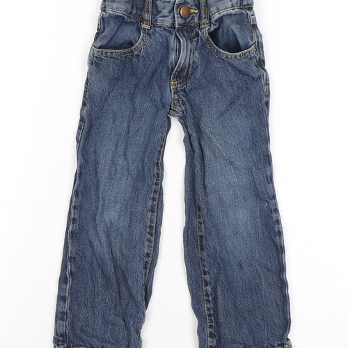 Gymboree Girls Blue Cotton Straight Jeans Size 3 Years Regular Zip