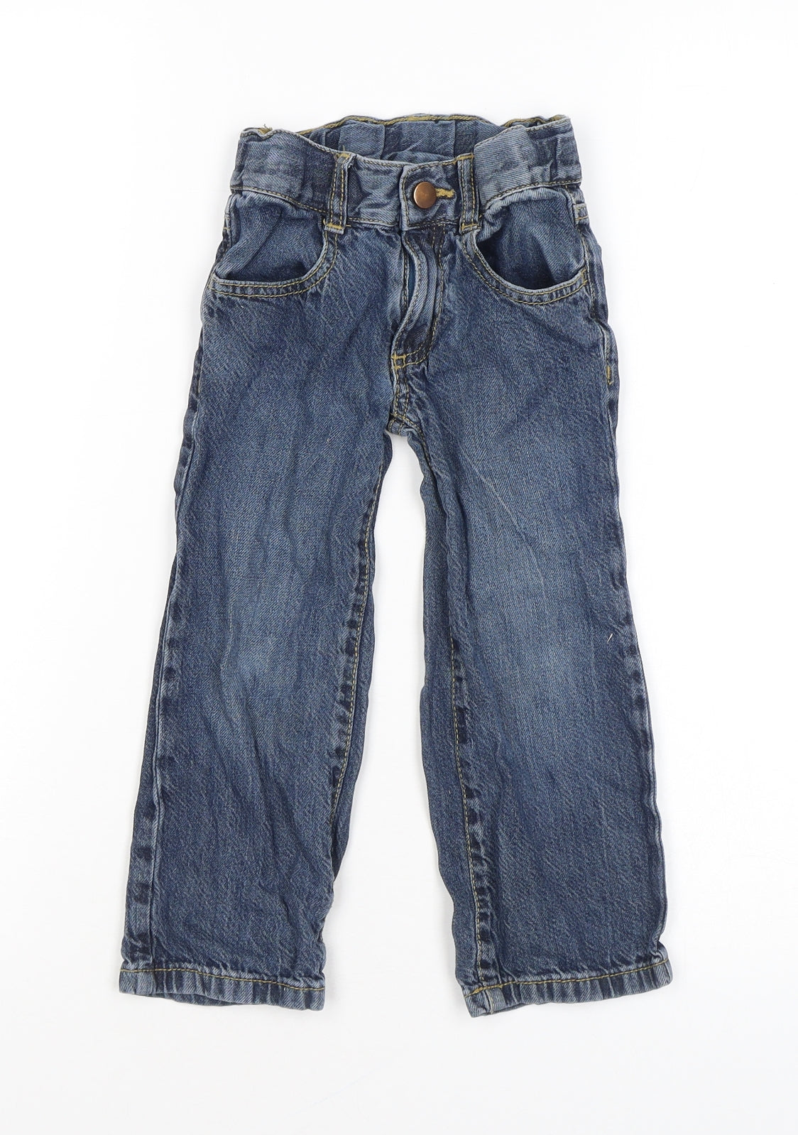 Gymboree Girls Blue Cotton Straight Jeans Size 3 Years Regular Zip