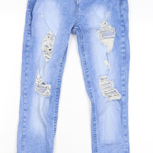 Select Womens Blue Cotton Skinny Jeans Size 6 L26 in Regular Zip