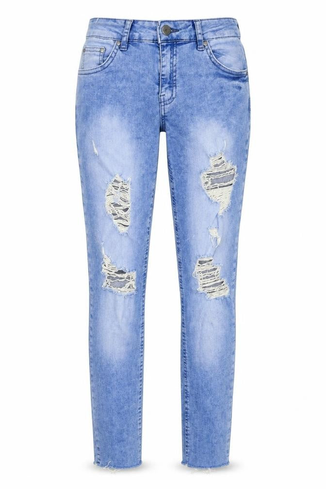 Select Womens Blue Cotton Skinny Jeans Size 6 L26 in Regular Zip