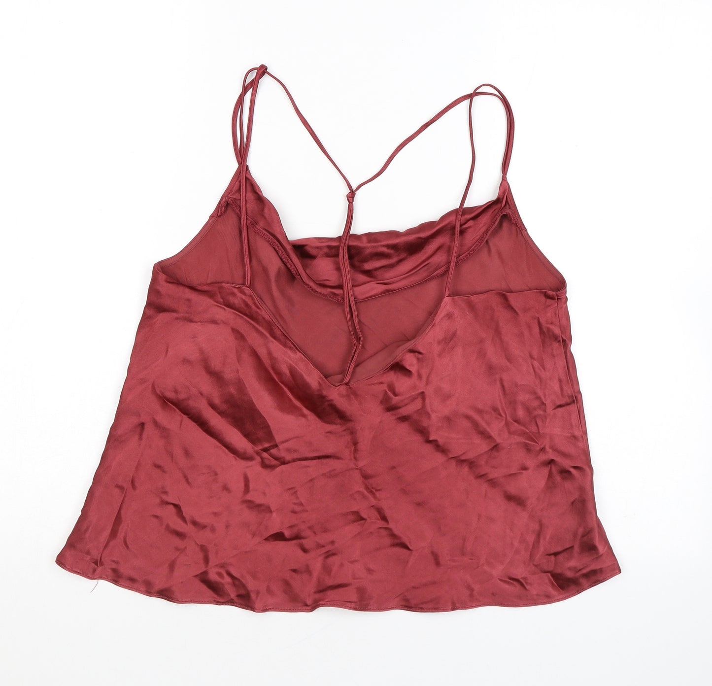 Topshop Womens Pink Viscose Cropped Tank Size 14 Cowl Neck - Open Back