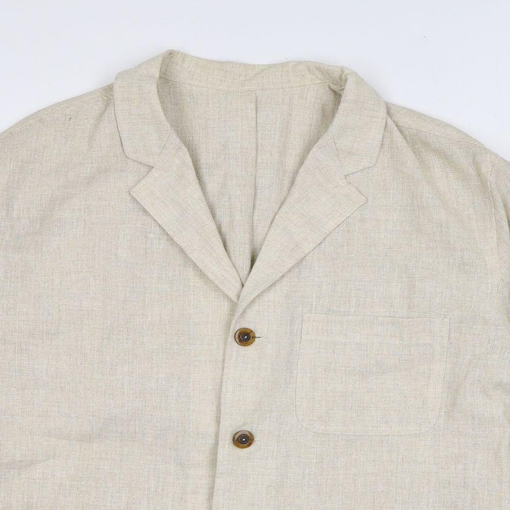 Best-Way Womens Beige Polyester Jacket Suit Jacket Size 12