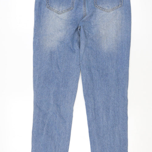 Boohoo Womens Blue Cotton Skinny Jeans Size 6 L28 in Regular Zip