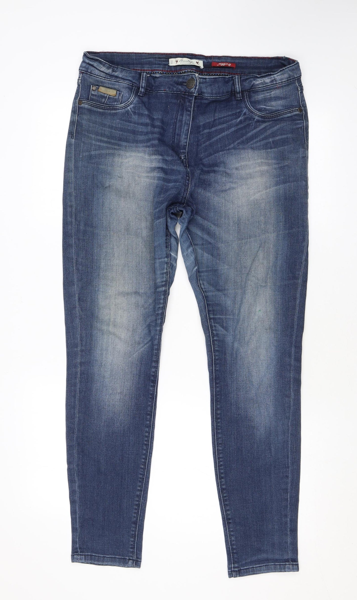 Heritage Womens Blue Cotton Jegging Jeans Size 16 L26 in Regular Zip