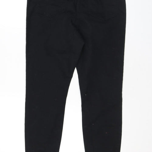 Papaya Womens Black Cotton Skinny Jeans Size 12 L26.5 in Regular Zip