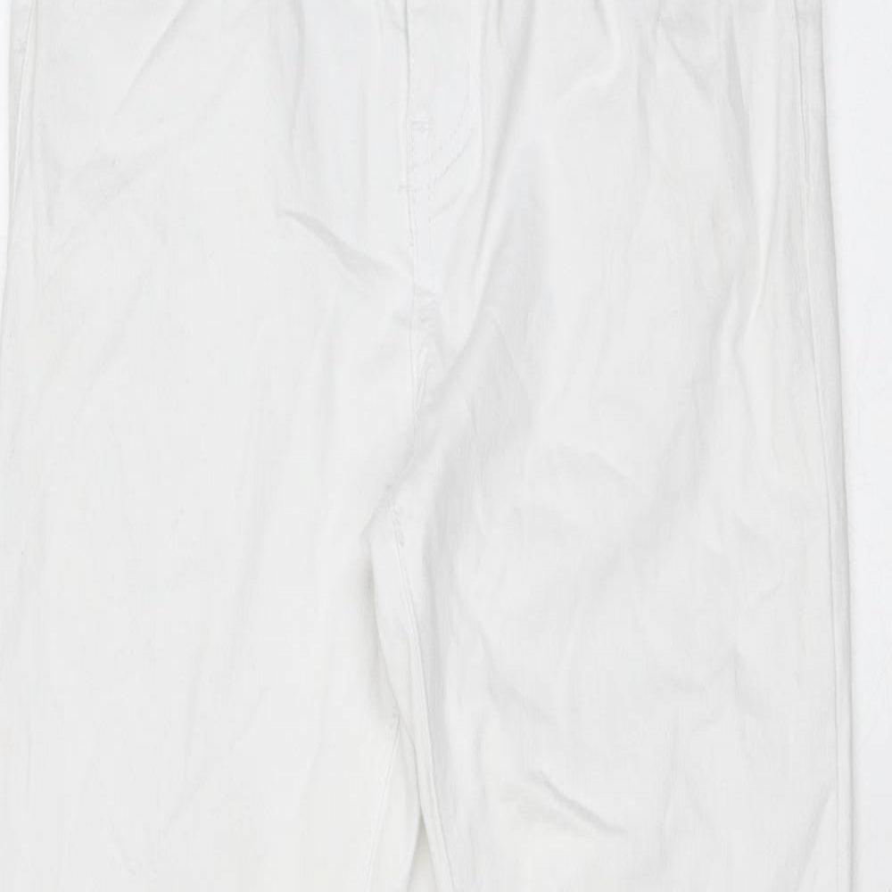 Zac & Zoe Womens White Cotton Skinny Jeans Size M L26 in Regular Zip - Diamanté
