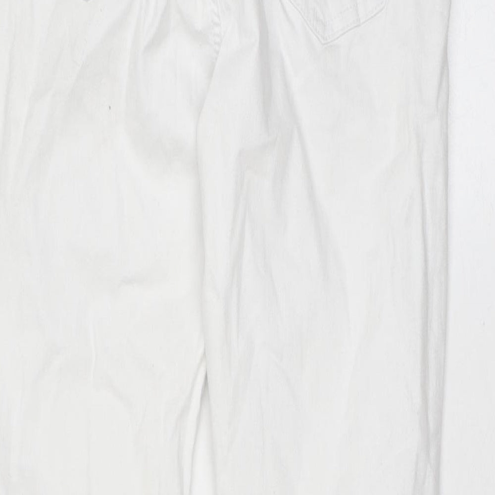 Zac & Zoe Womens White Cotton Skinny Jeans Size M L26 in Regular Zip - Diamanté