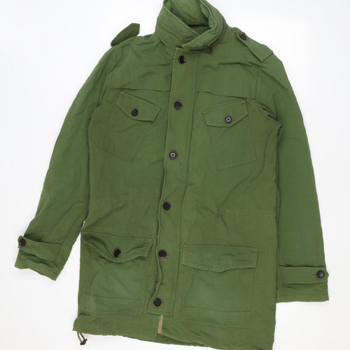 Heritage Mens Green Overcoat Coat Size M Zip
