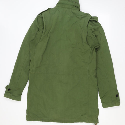 Heritage Mens Green Overcoat Coat Size M Zip