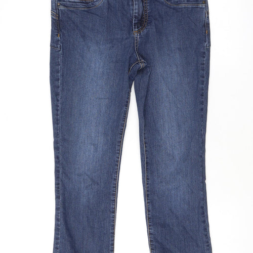 Blue Womens Blue Cotton Skinny Jeans Size 10 L23 in Regular Zip