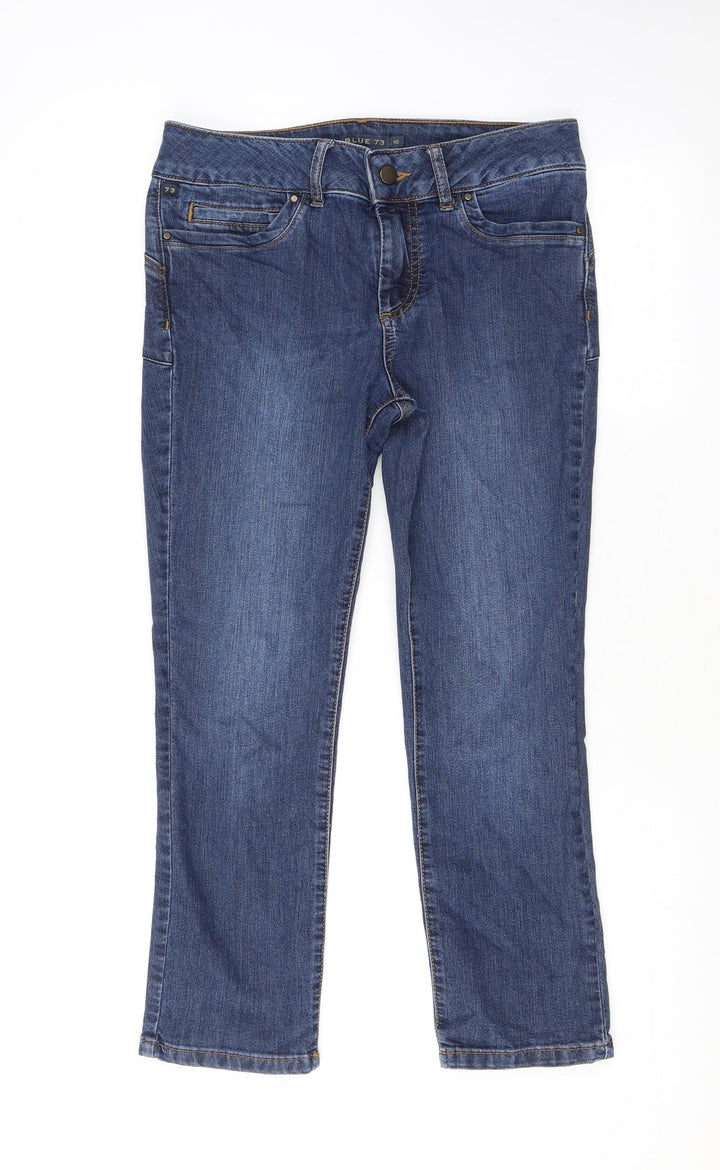 Blue Womens Blue Cotton Skinny Jeans Size 10 L23 in Regular Zip