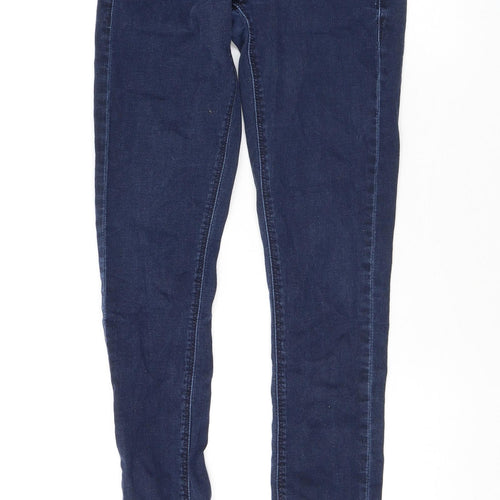 Topshop Womens Blue Cotton Skinny Jeans Size 26 L30 in Regular Zip