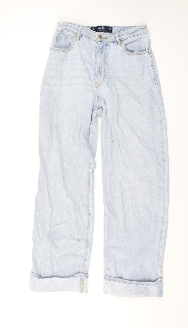 Hollister Womens Blue Cotton Boyfriend Jeans Size 26 L26 in Regular Zip
