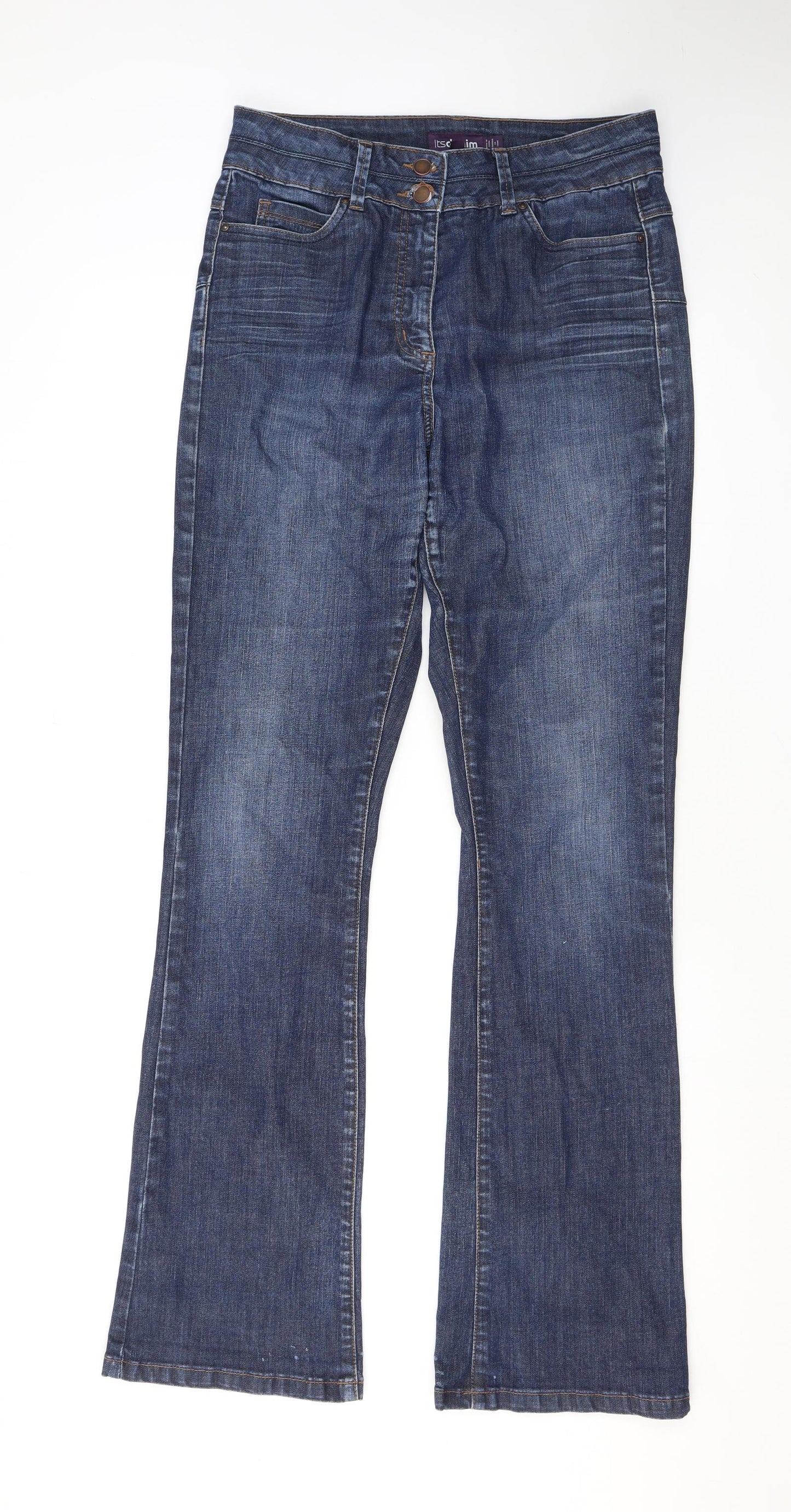 Itsdenim Womens Blue Cotton Bootcut Jeans Size 8 L35 in Regular Zip