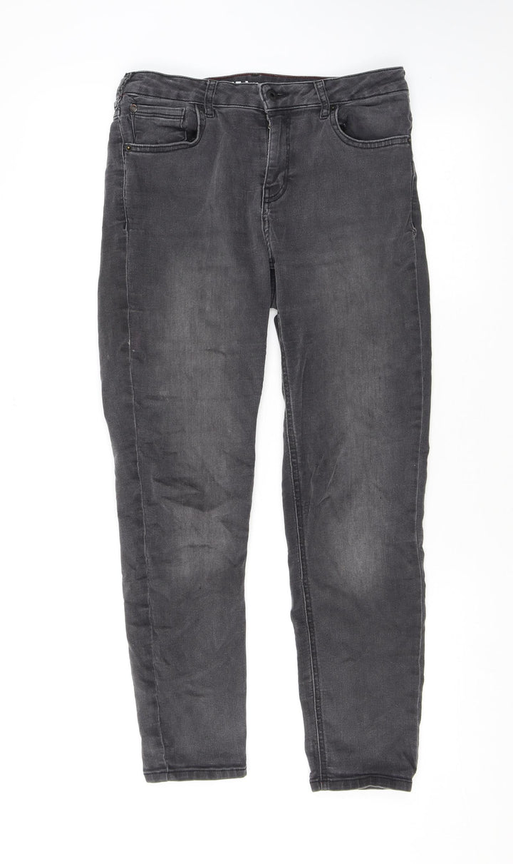Jack Wills Womens Grey Cotton Skinny Jeans Size 29 in L25 in Regular Zip