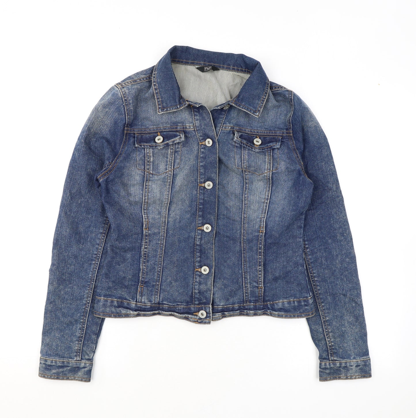 F&F Womens Blue Jacket Size 8 Button