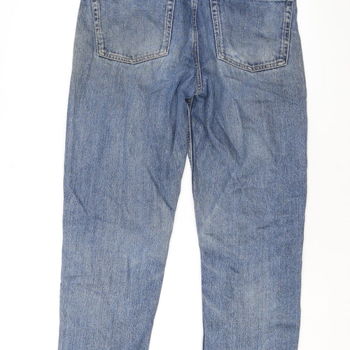 ASOS Womens Blue Cotton Boyfriend Jeans Size 28 L32 in Regular Button