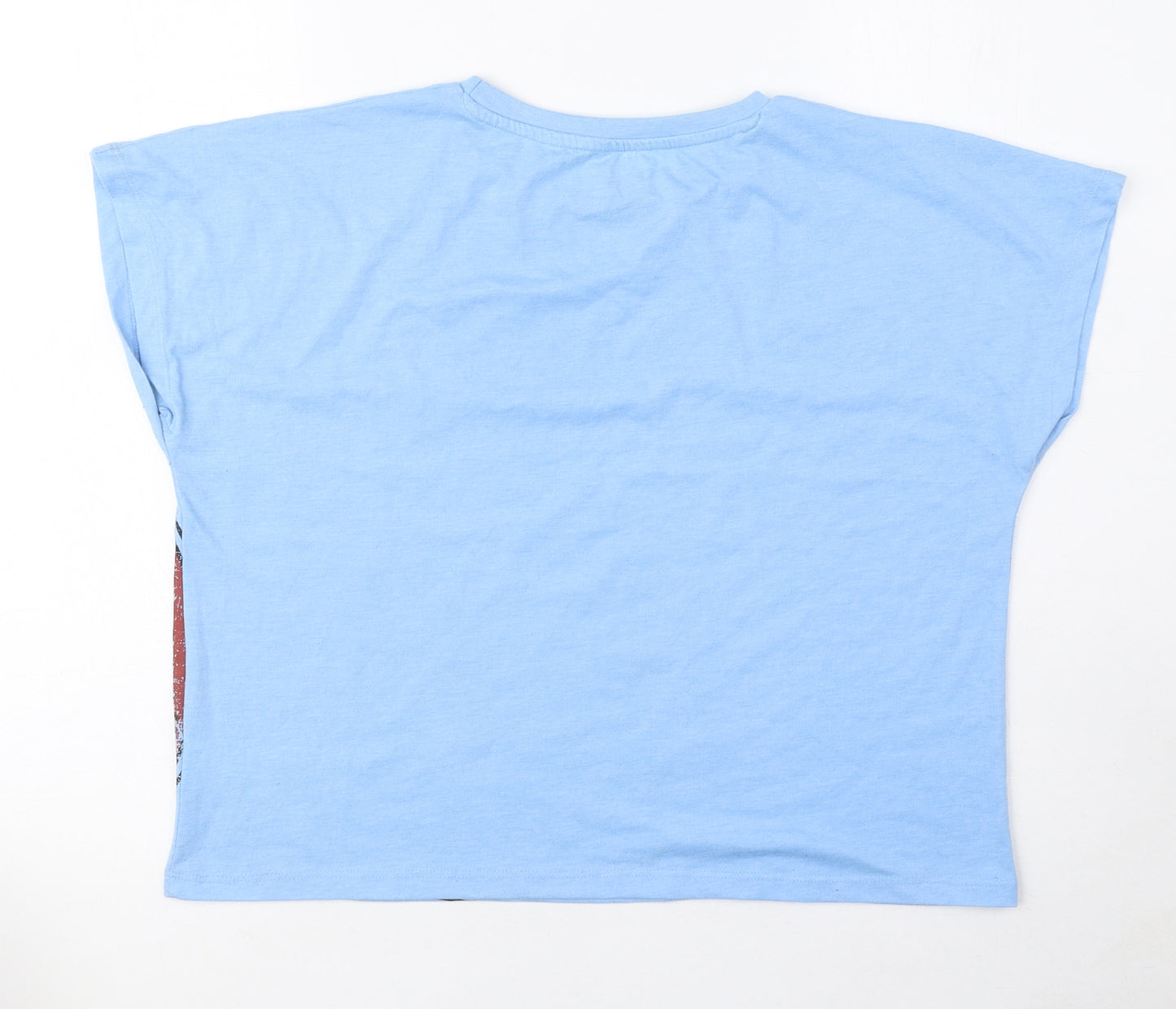 Wonder Woman Womens Blue Polyester Basic T-Shirt Size L Round Neck - Logo