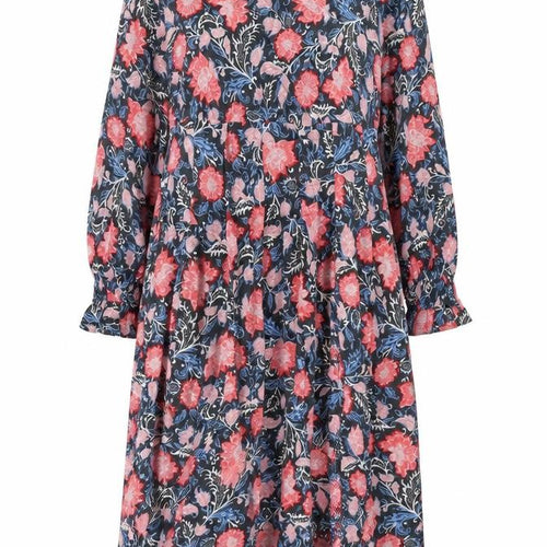 Per Una Womens Multicoloured Floral Viscose A-Line Size 14 Round Neck Zip