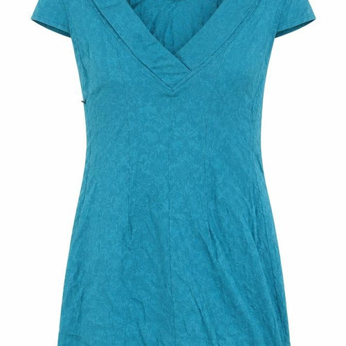 KDK London Womens Blue Floral Polyester A-Line Size 10 Boat Neck Zip