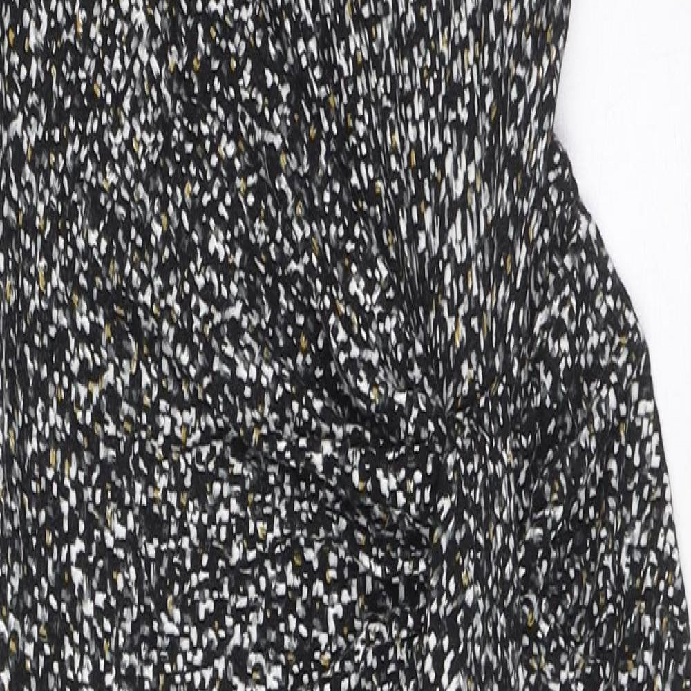 Dorothy Perkins Womens Black Geometric Viscose Bodycon Size 14 Round Neck Pullover