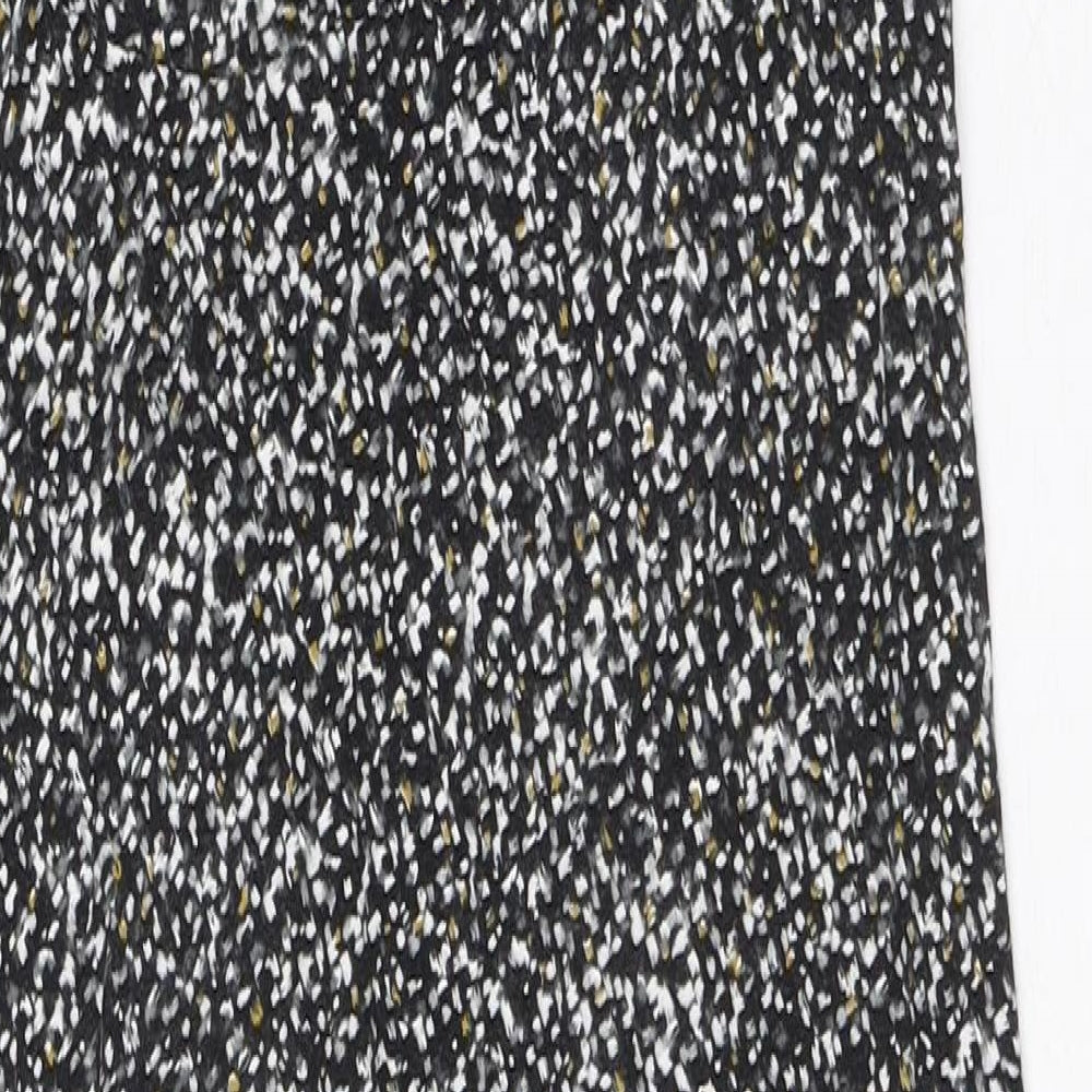 Dorothy Perkins Womens Black Geometric Viscose Bodycon Size 14 Round Neck Pullover