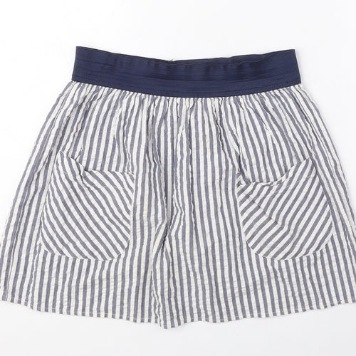 BDG Womens Blue Striped Polyester A-Line Skirt Size S - Pockets