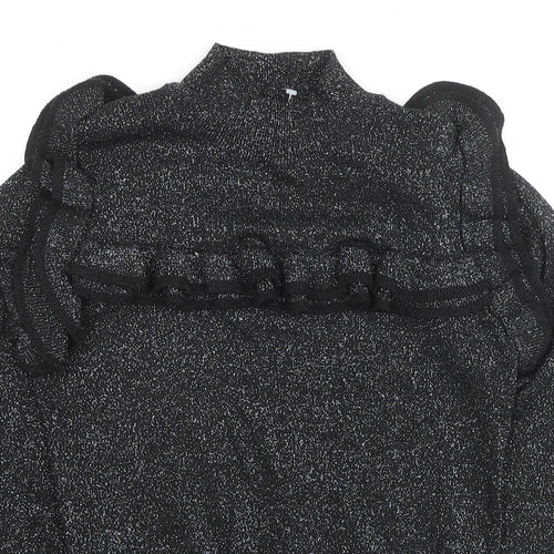 Marks and Spencer Womens Black Round Neck Viscose Pullover Jumper Size 8 - Glitter