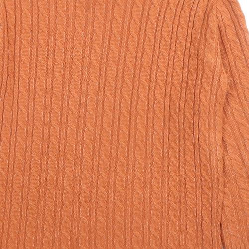 Pure & Natural Womens Orange Round Neck Acrylic Pullover Jumper Size XS