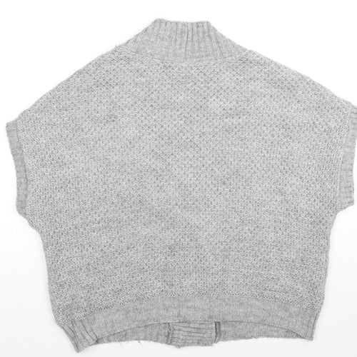 Wallis Womens Grey V-Neck Acrylic Cardigan Jumper Size M