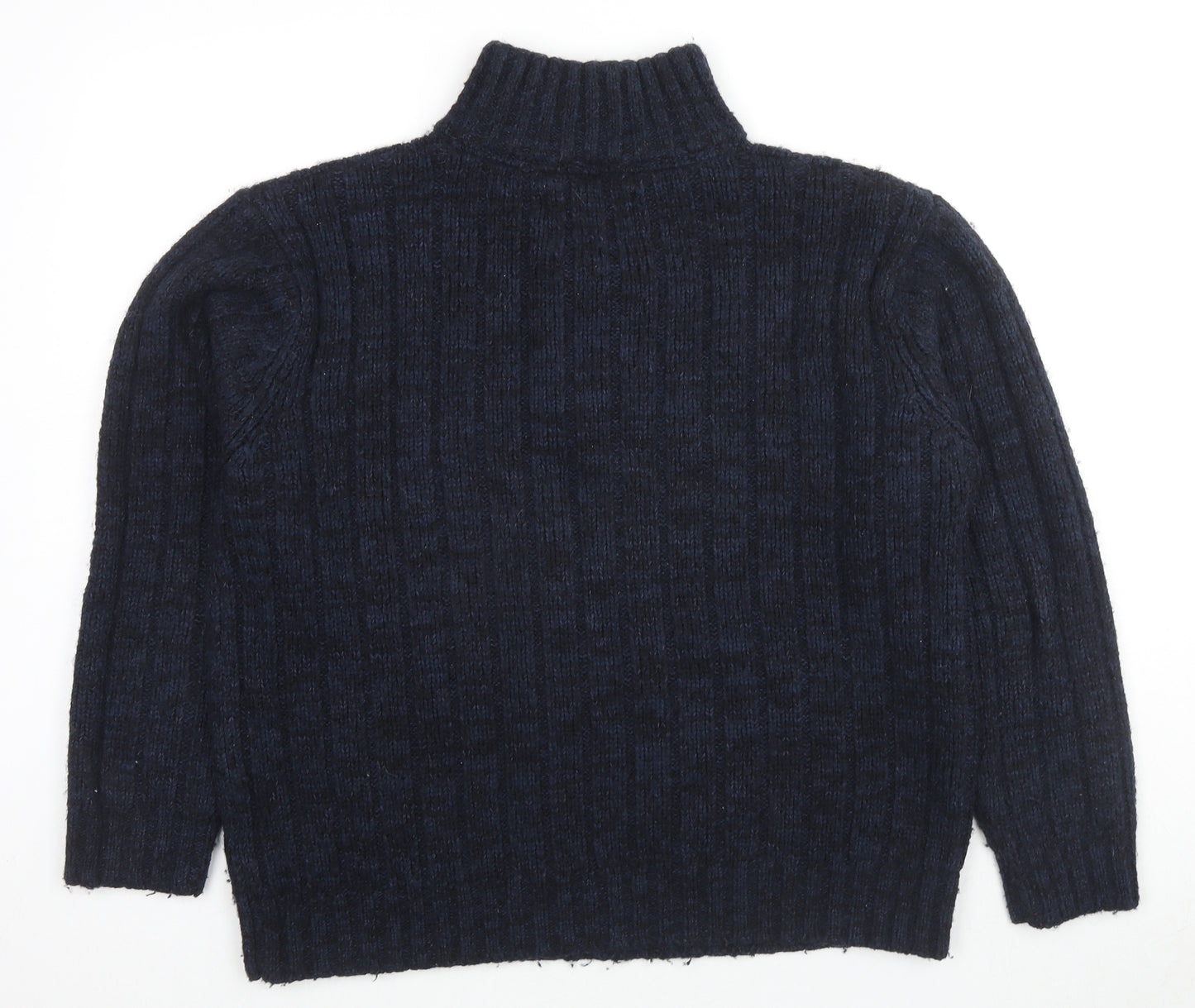North Coast Mens Blue High Neck Acrylic Pullover Jumper Size M Long Sleeve
