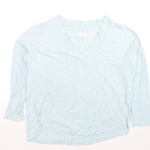 Lou & Grey Womens Blue V-Neck Viscose Pullover Jumper Size M