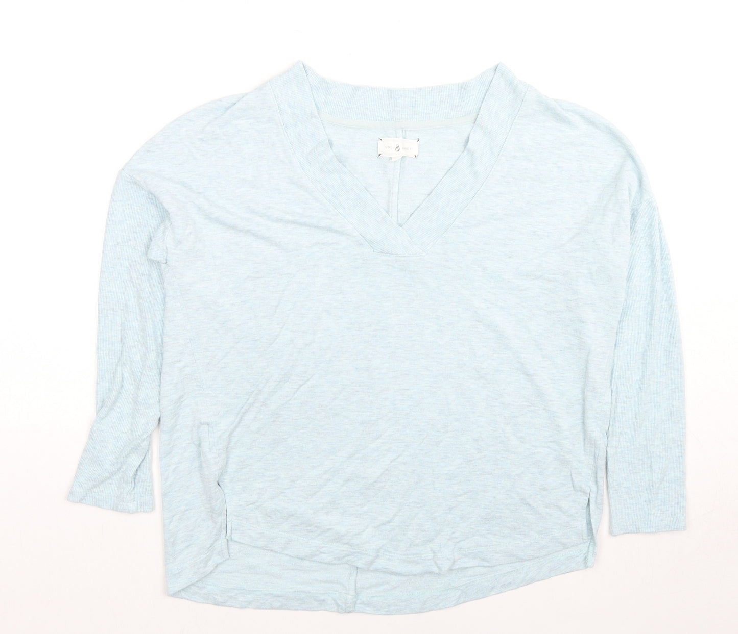 Lou & Grey Womens Blue V-Neck Viscose Pullover Jumper Size M