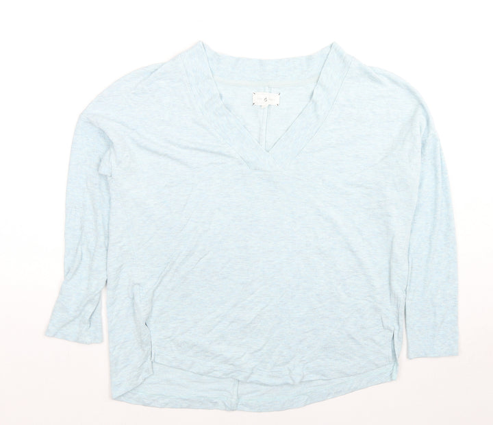 Lou & Grey Womens Blue V-Neck Viscose Pullover Jumper Size M