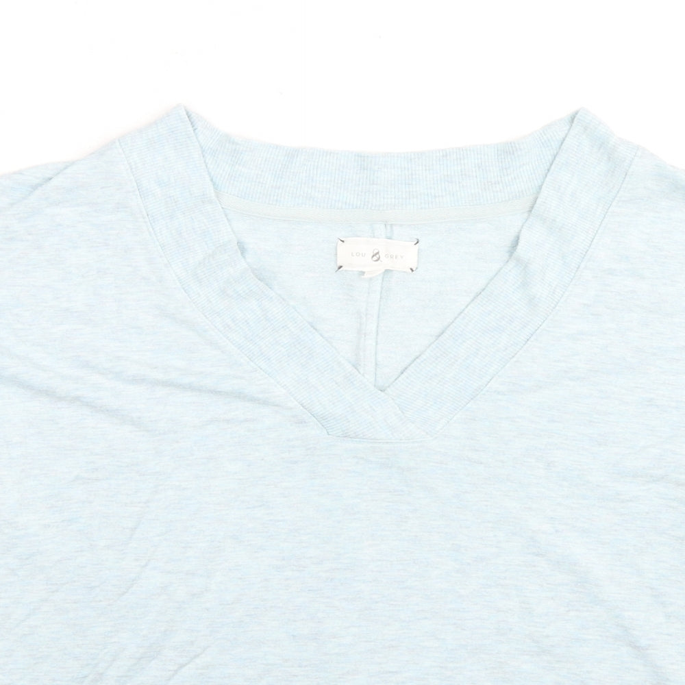Lou & Grey Womens Blue V-Neck Viscose Pullover Jumper Size M