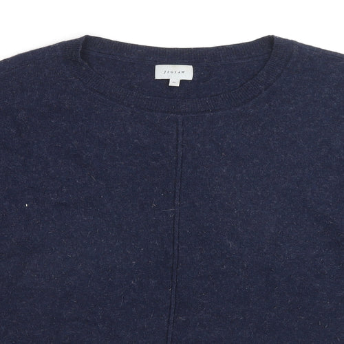 Jigsaw Womens Blue Round Neck Wool Pullover Jumper Size M