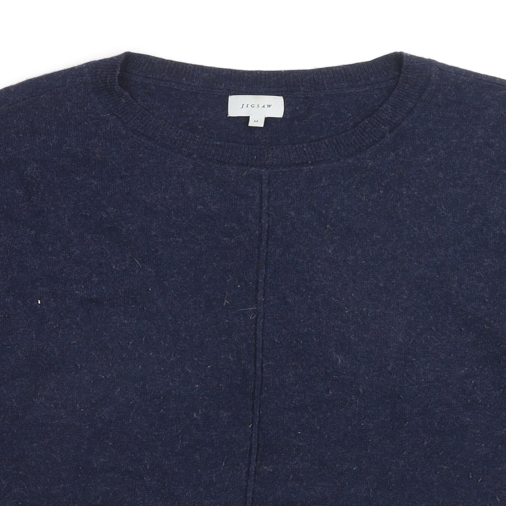 Jigsaw Womens Blue Round Neck Wool Pullover Jumper Size M