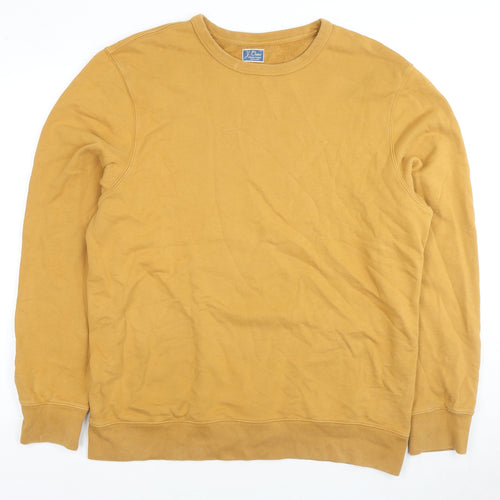 J.CREW Mens Yellow Cotton Pullover Sweatshirt Size XL