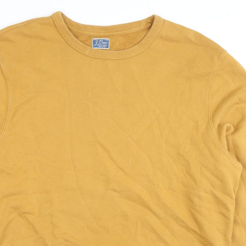 J.CREW Mens Yellow Cotton Pullover Sweatshirt Size XL