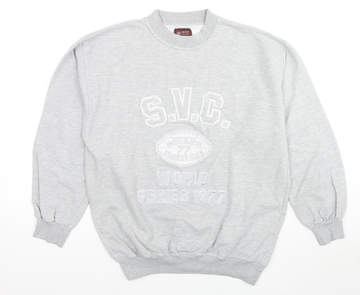 Squash Mens Grey Cotton Pullover Sweatshirt Size XL - Logo