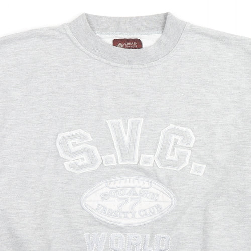 Squash Mens Grey Cotton Pullover Sweatshirt Size XL - Logo