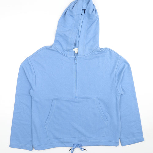 H&M Womens Blue Cotton Pullover Hoodie Size S Pullover