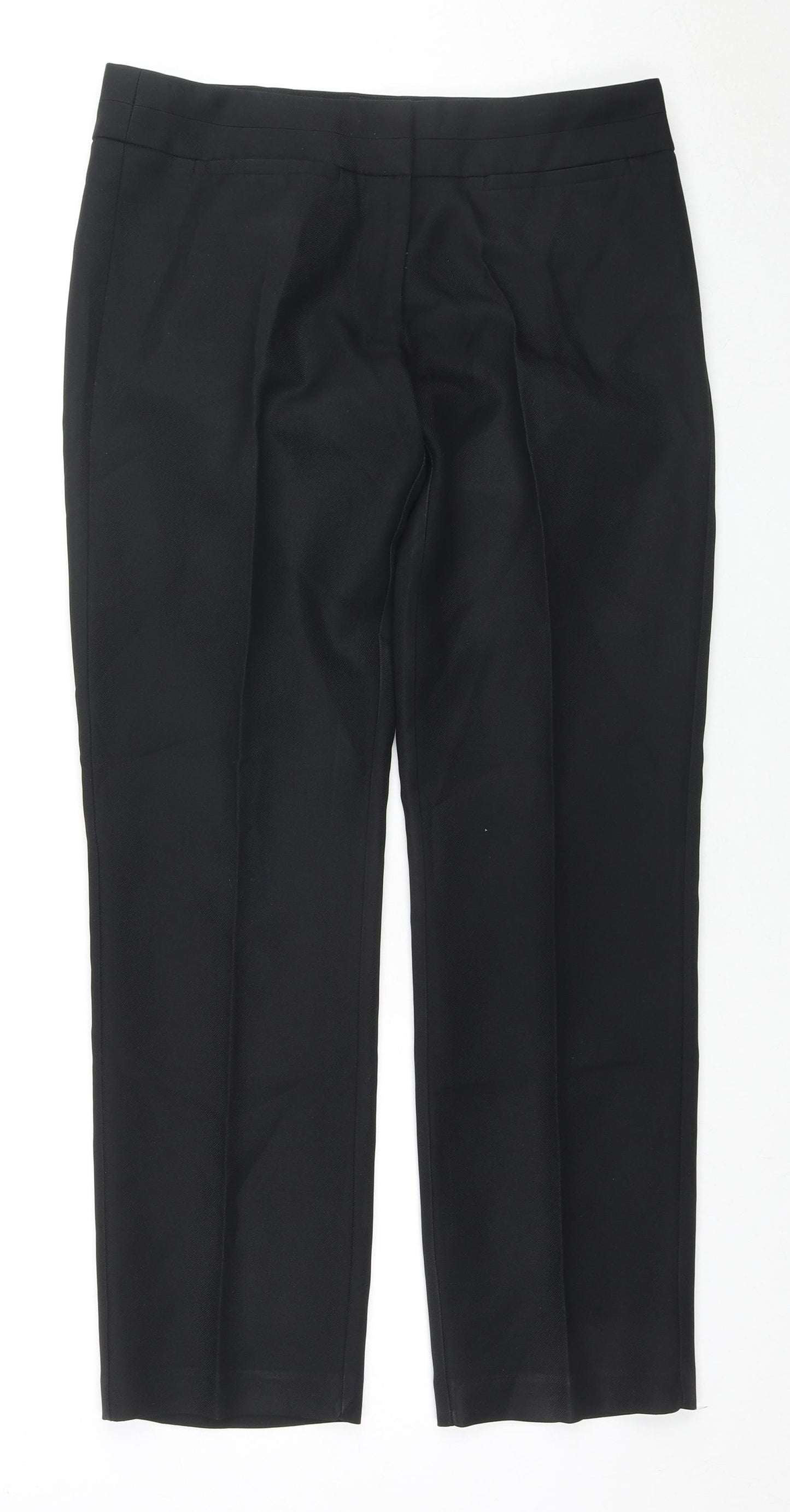 Trutex Womens Black Polyester Trousers Size 28 in L28 in Regular Zip