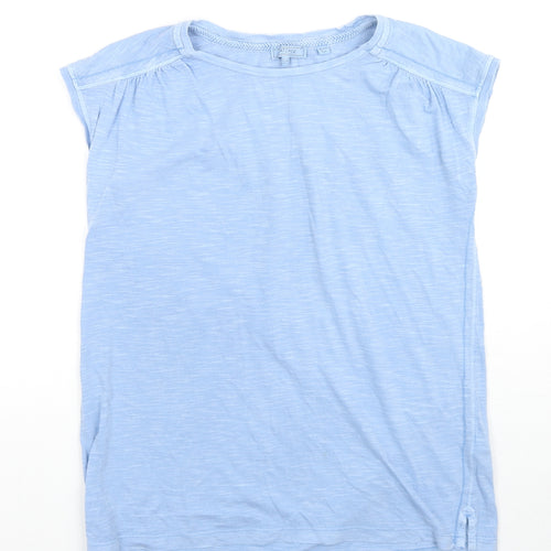 Fat Face Womens Blue Cotton Basic T-Shirt Size 10 Round Neck