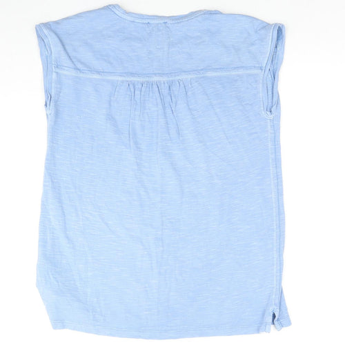 Fat Face Womens Blue Cotton Basic T-Shirt Size 10 Round Neck