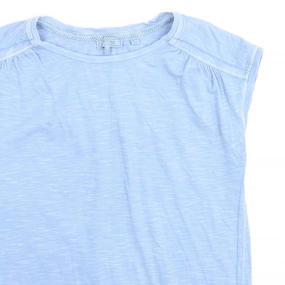 Fat Face Womens Blue Cotton Basic T-Shirt Size 10 Round Neck